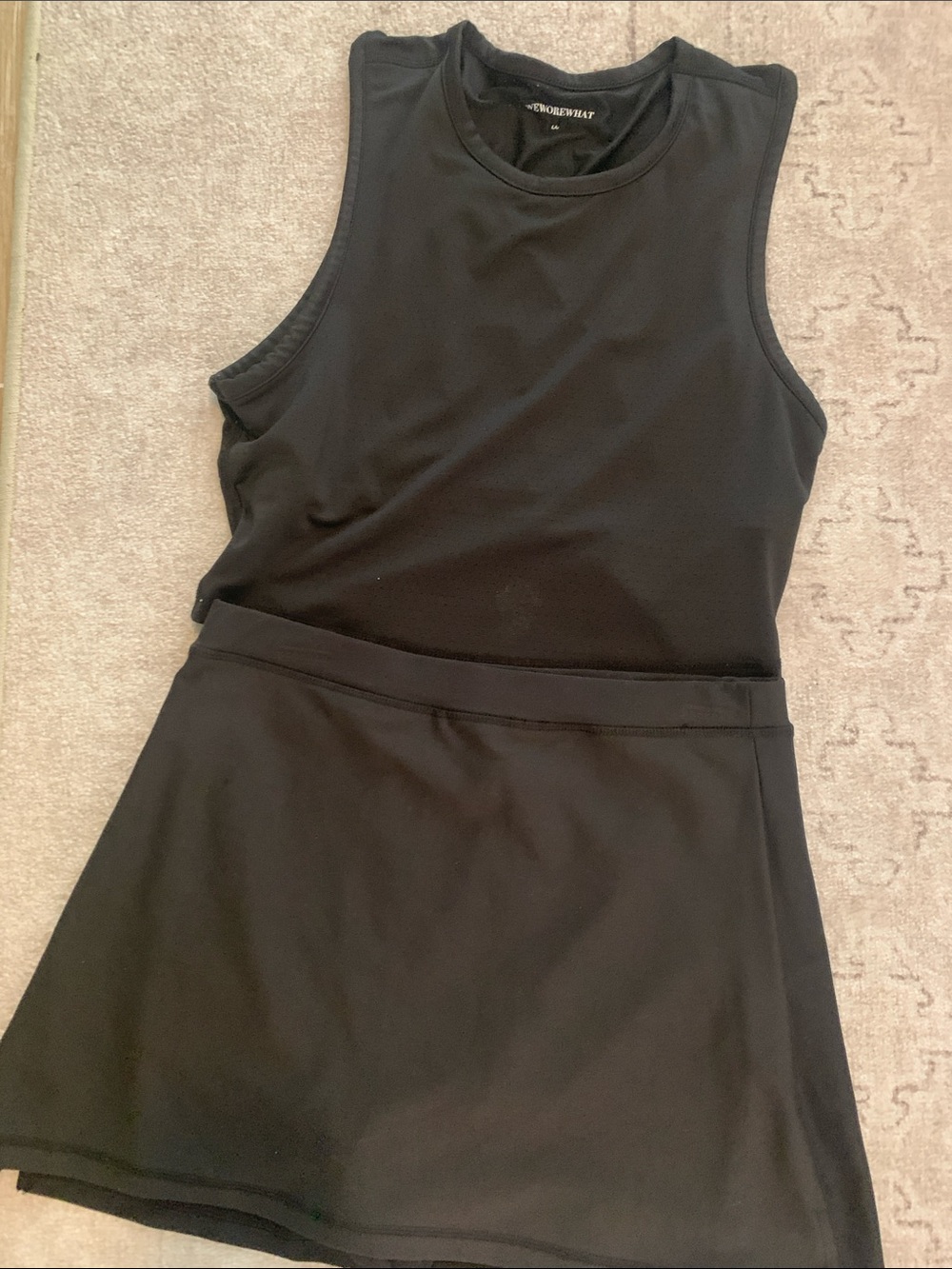 We Wore What Black Performance Tank and Skort Set